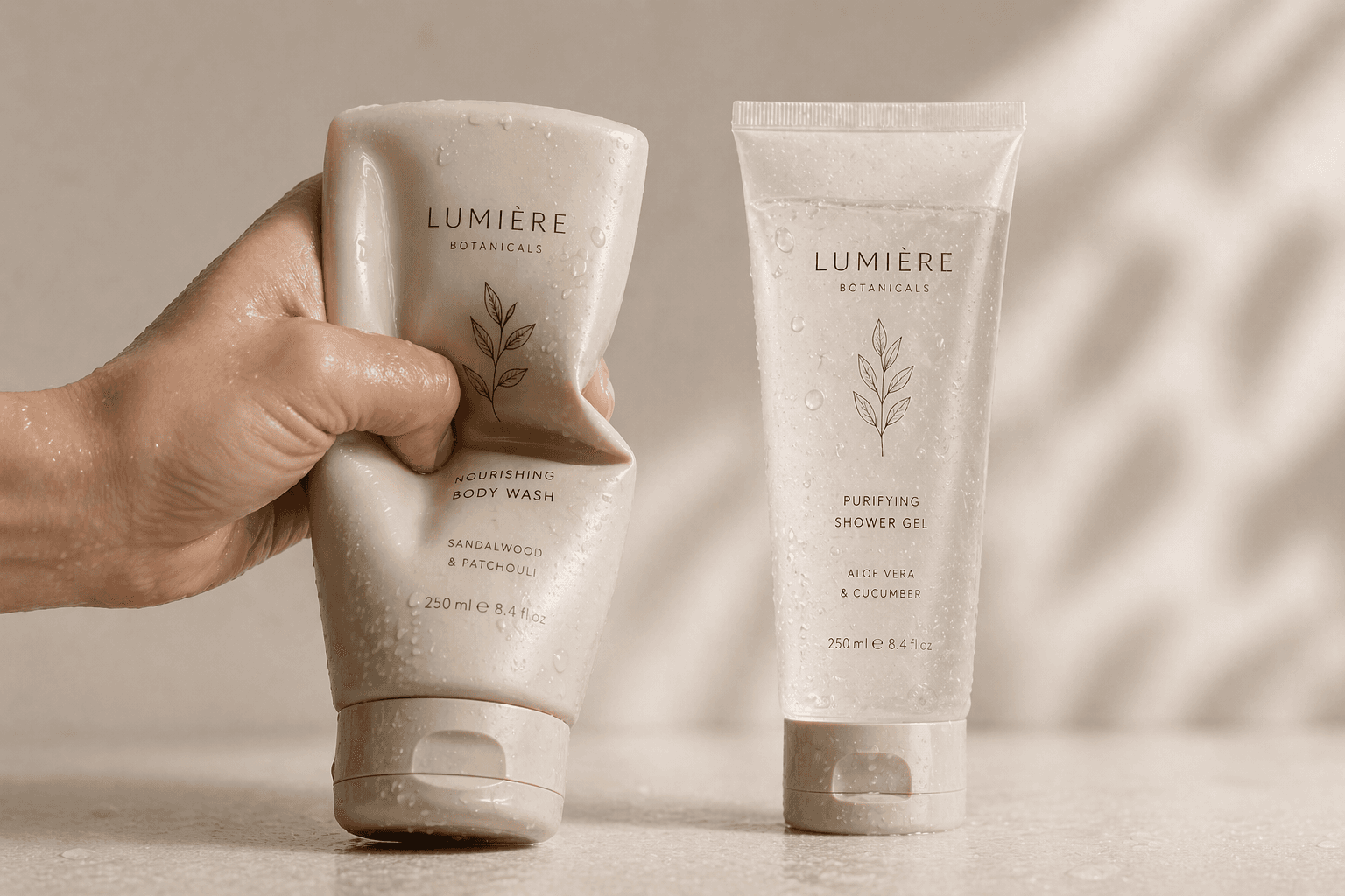 Squeezable personal care bottle label