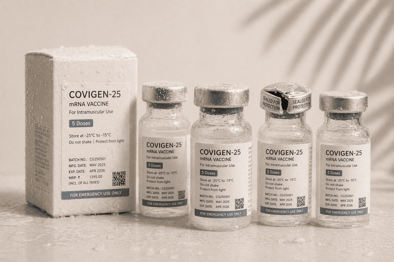 Vaccine vial with cold-chain label