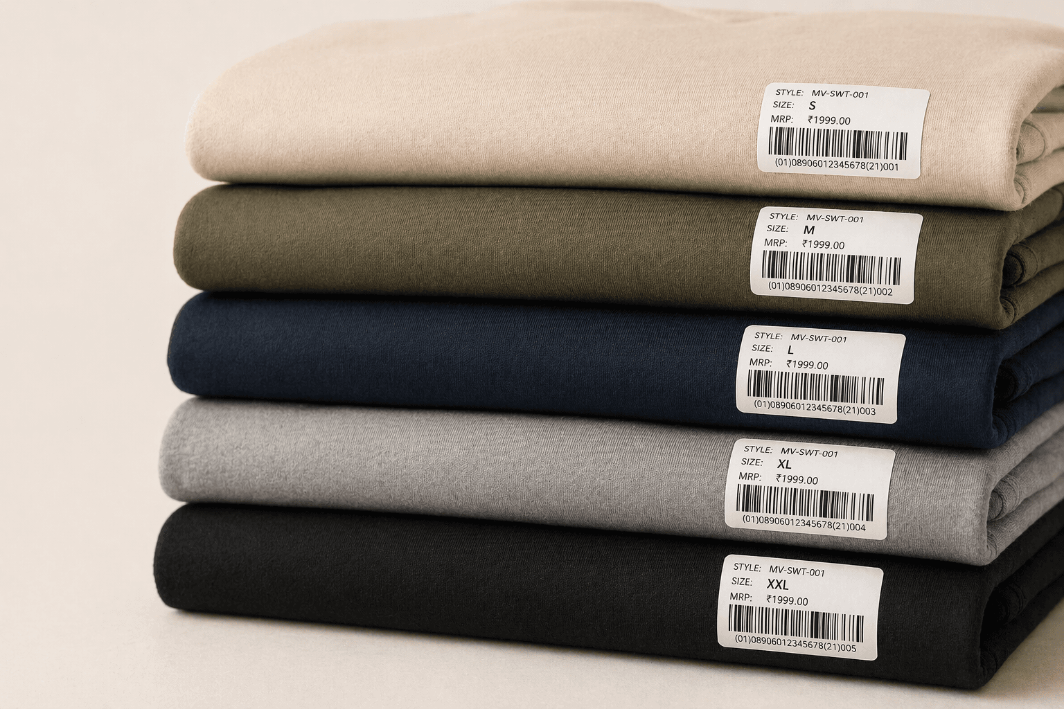 Apparel MRP and barcode sticker