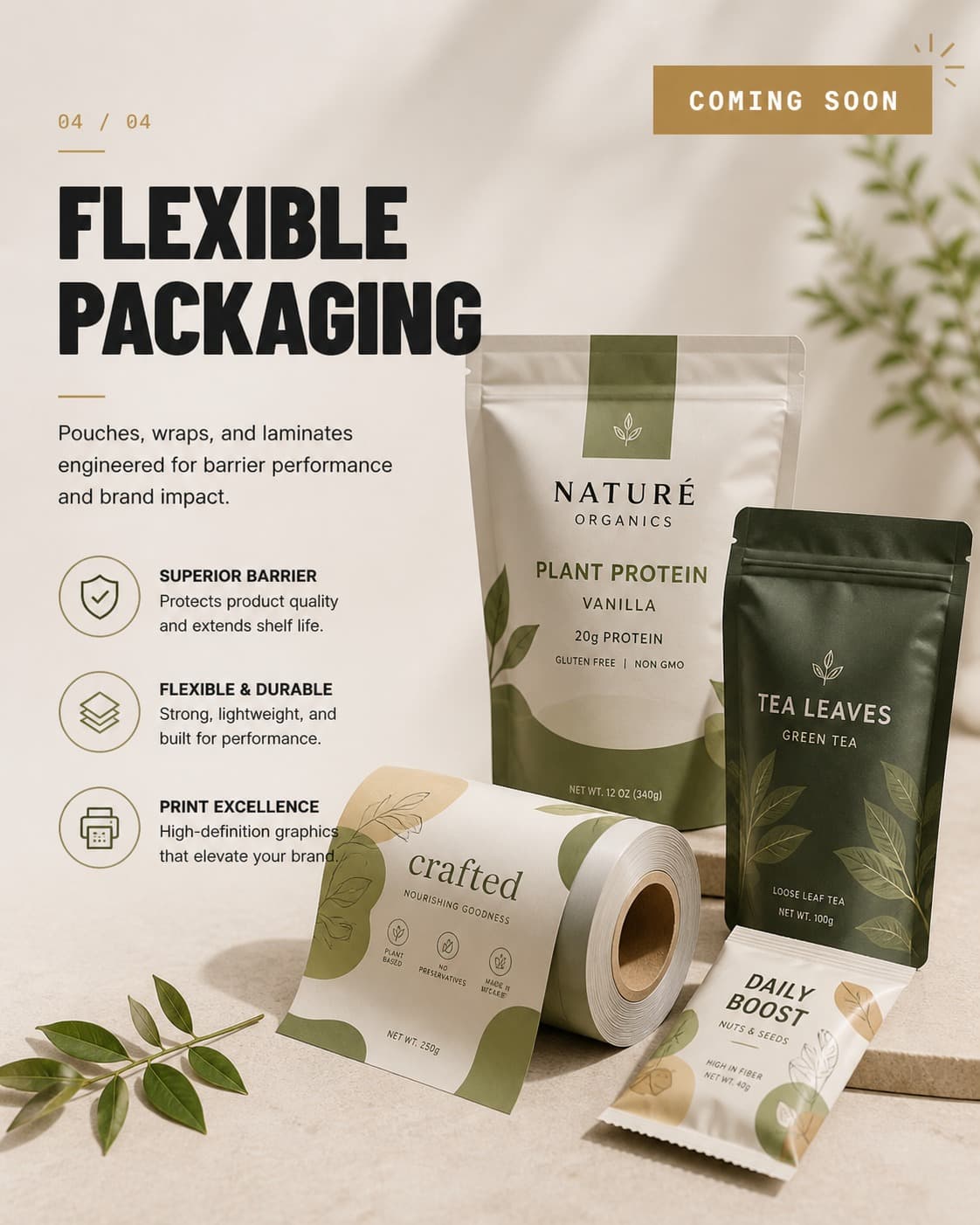 Flexible pouch packaging product