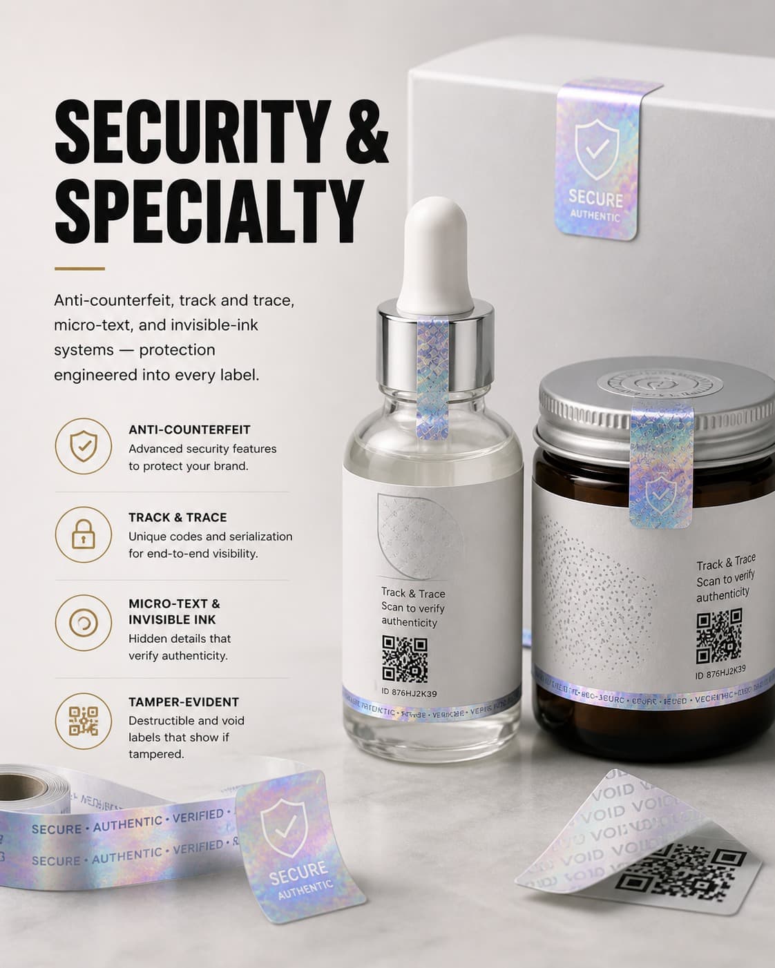 Minimal iridescent security texture